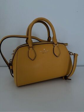 kate spade tan saffiano leather satchel new
